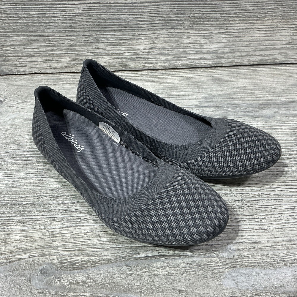 Women's Allbirds Tree Breezer Medium Grey/Stormy Grey Ballet Flats Size 6.5 NEW